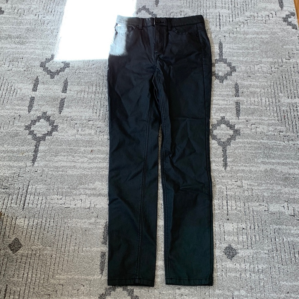 Harper Faux-Leather Black Pants.